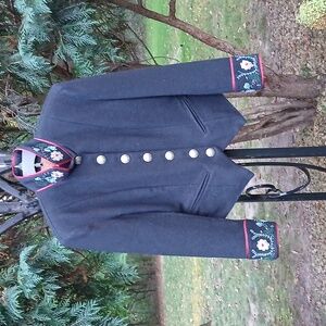 Double D Ranch Beaded Western 100% Wool Jacket XS